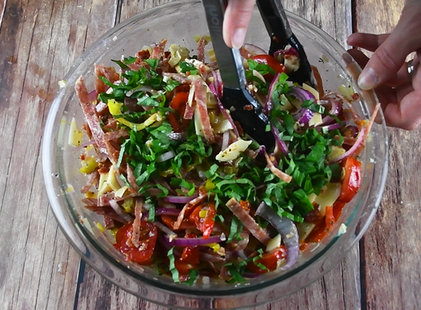 Antipasti Salad Bread Bowl - Step 3
